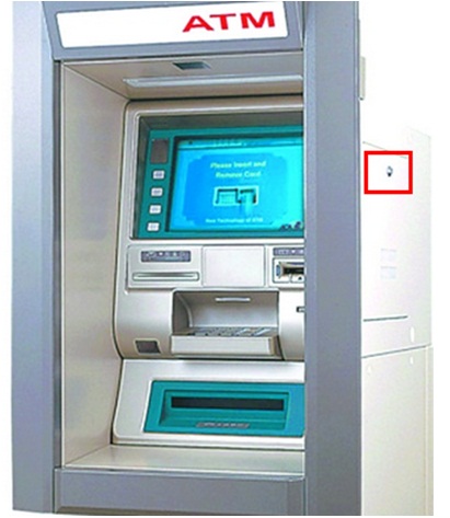 ATM机上的钥匙孔