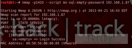 利用Nmap对MS-SQLSERVER进行渗透