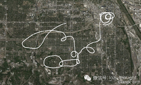 Google Map上直升机的运行轨迹